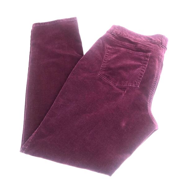 Chaps Traditional Preppy Maroon Burgundy Corduroy Pants Classic Jeans Styling - Picture 4 of 16